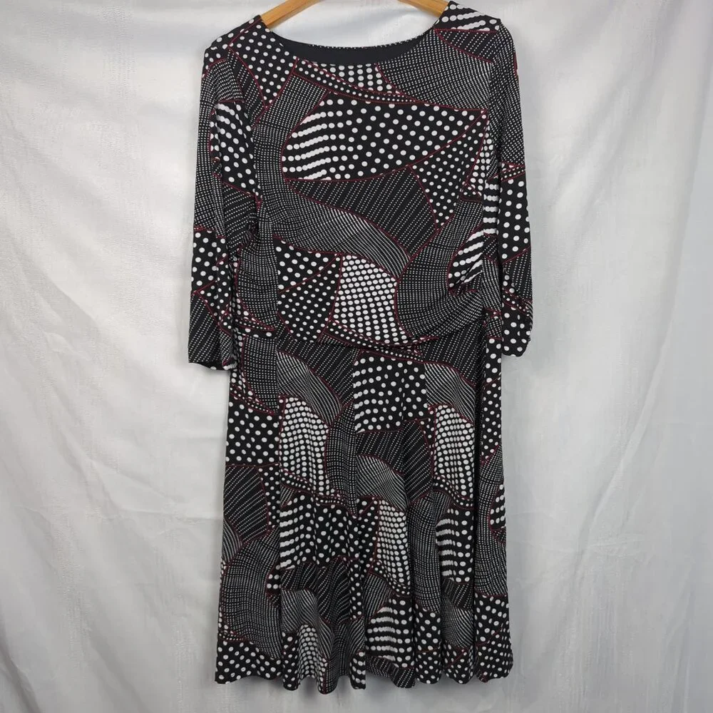 Rekucci 3/4 Sleeve Polka Dot Midi Dress - Picture 1 of 5